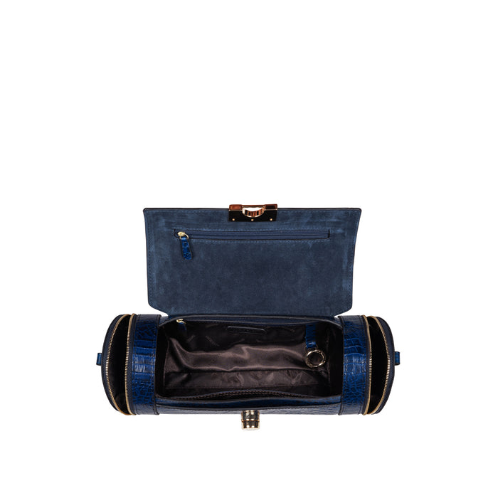 Louvre 01 Blue Leather Sling Bag
