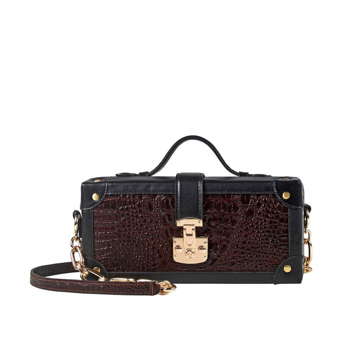 Louvre 02 Brown Leather Shoulder Bag