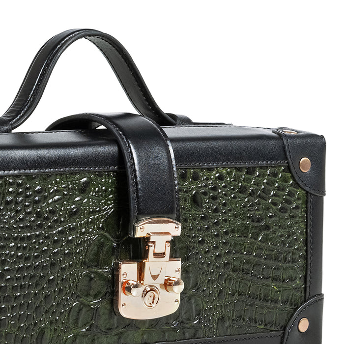 Louvre 02 Green Leather Shoulder Bag