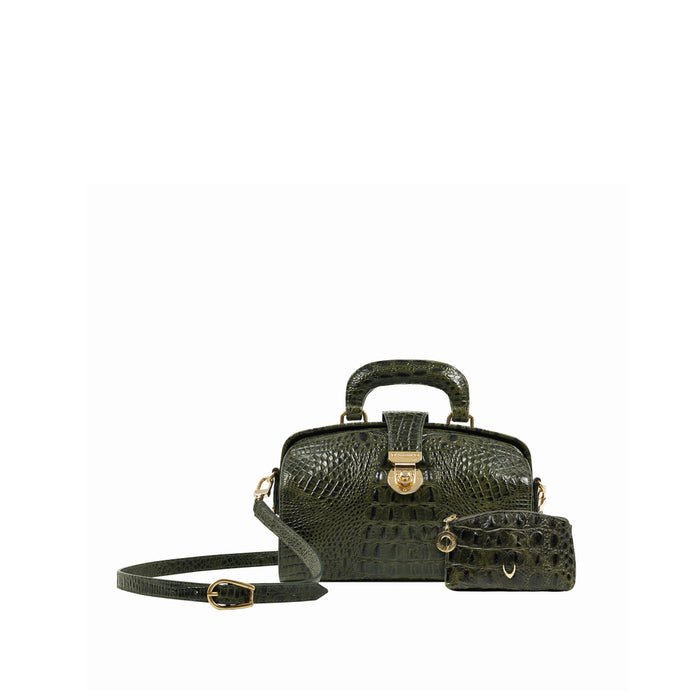 Louvre 03 Green Leather Sling Bag