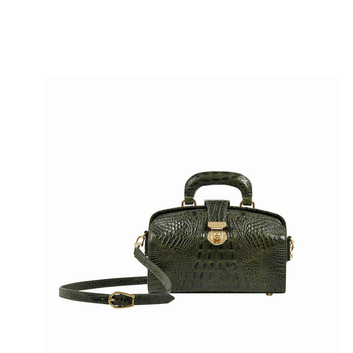 Louvre 03 Green Leather Sling Bag