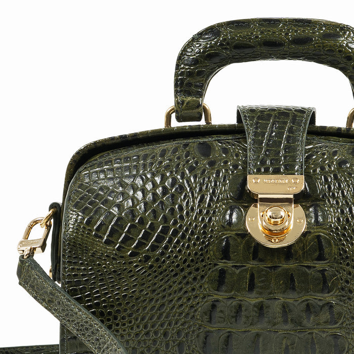 Louvre 03 Green Leather Sling Bag