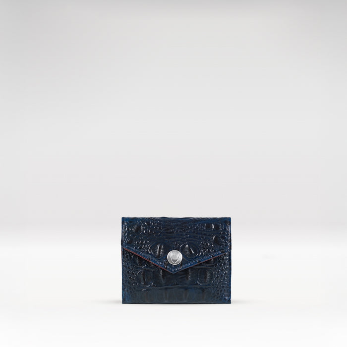 Louvre W1 Blue Leather Trifold Wallet