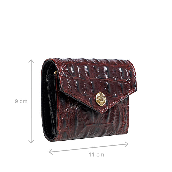 Louvre W1 Red Leather Trifold Wallet