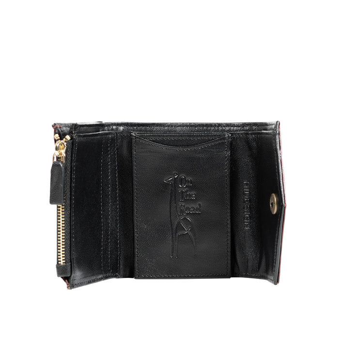 Louvre W1 Red Leather Trifold Wallet