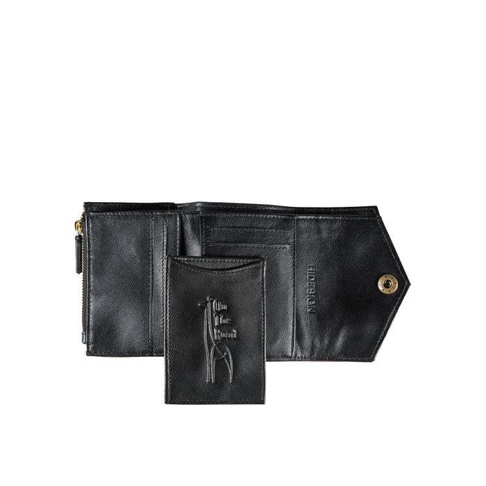 Louvre W1 Red Leather Trifold Wallet