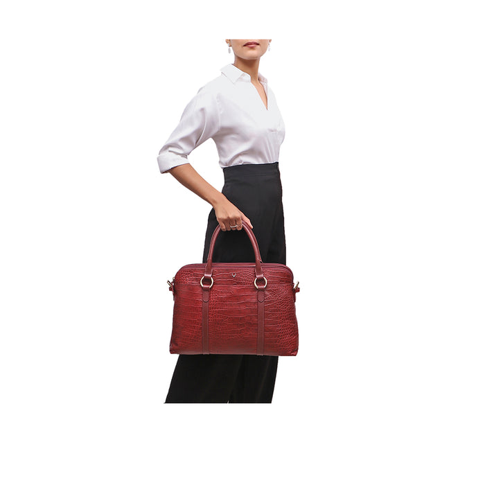 Lovato 01 Red Leather Laptop Bag