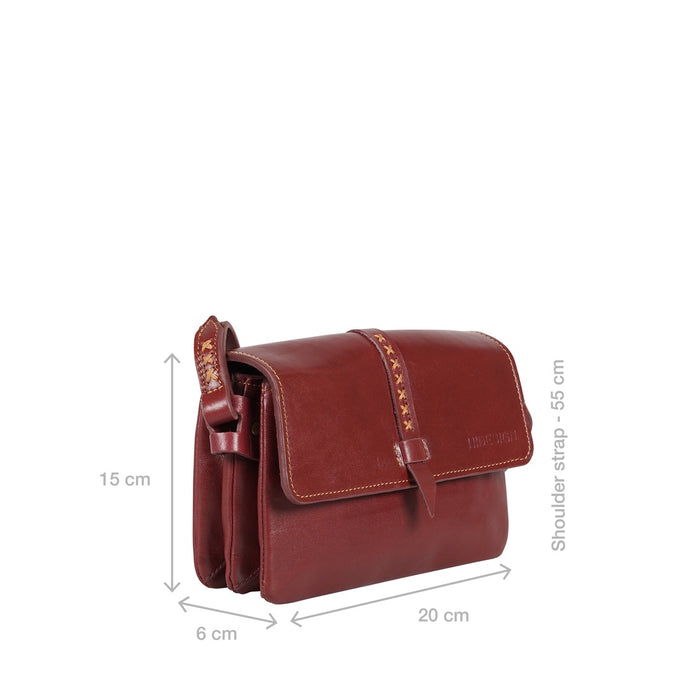 Lowell 01 Red Leather Sling Bag