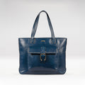 Lowell 02 Blue Leather Tote Bag