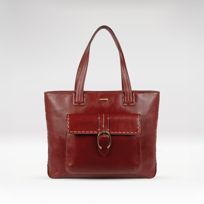 Lowell 02 Red Leather Tote Bag