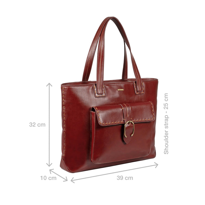 Lowell 02 Red Leather Tote Bag