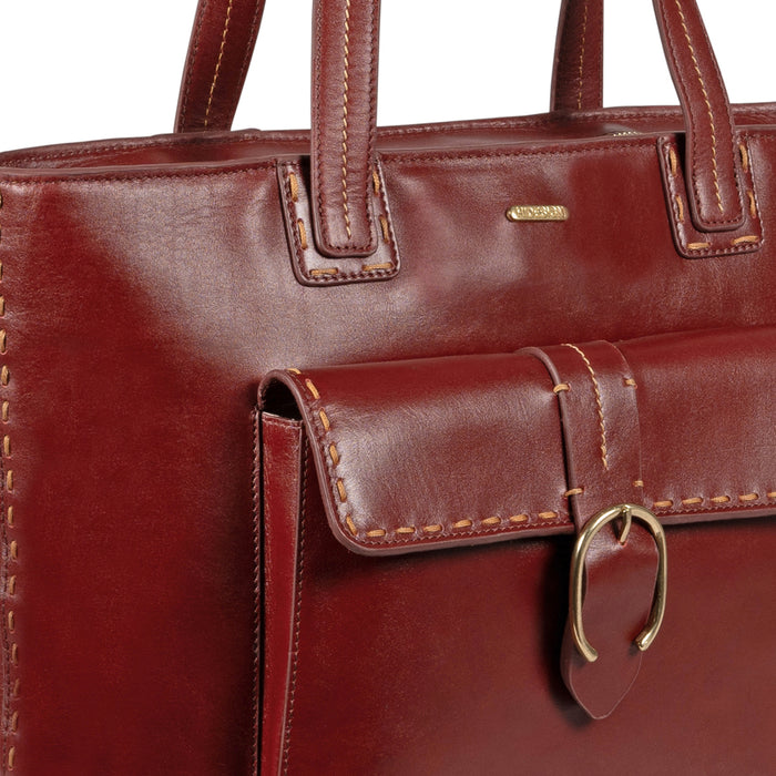 Lowell 02 Red Leather Tote Bag