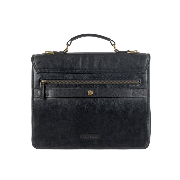 Lucca Black Leather  Briefcase