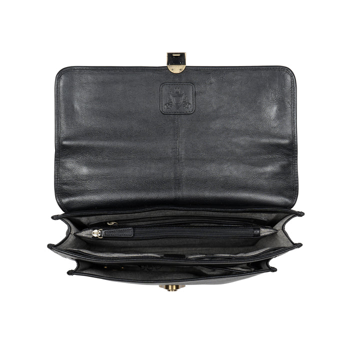 Lucca Black Leather  Briefcase