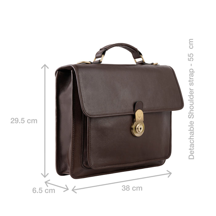 Lucca Brown Leather  Briefcase