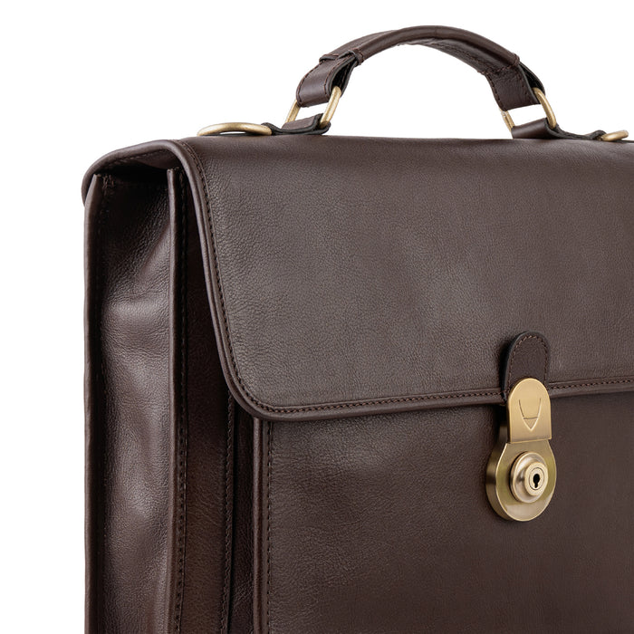 Lucca Brown Leather  Briefcase