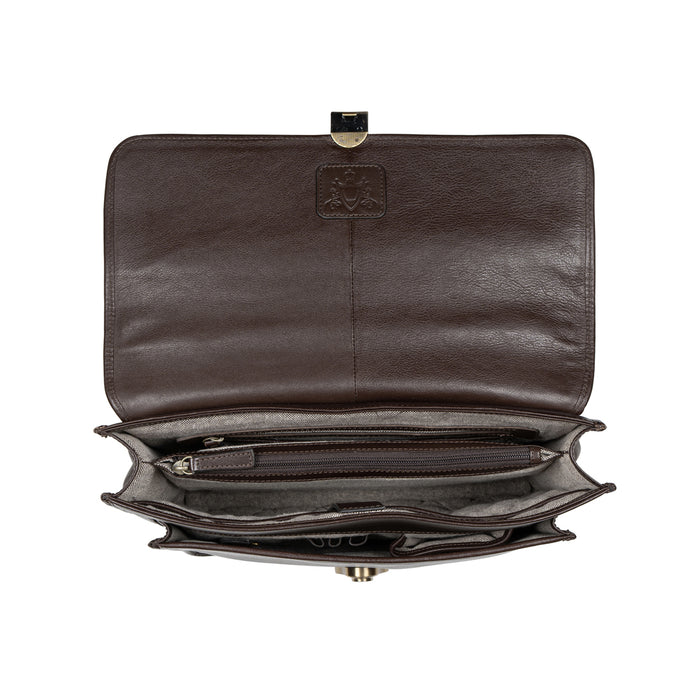 Lucca Brown Leather  Briefcase