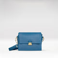 Lucina Blue Leather Shoulder Bag