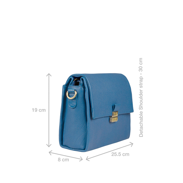 Lucina Blue Leather Shoulder Bag