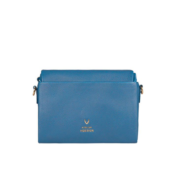 Lucina Blue Leather Shoulder Bag