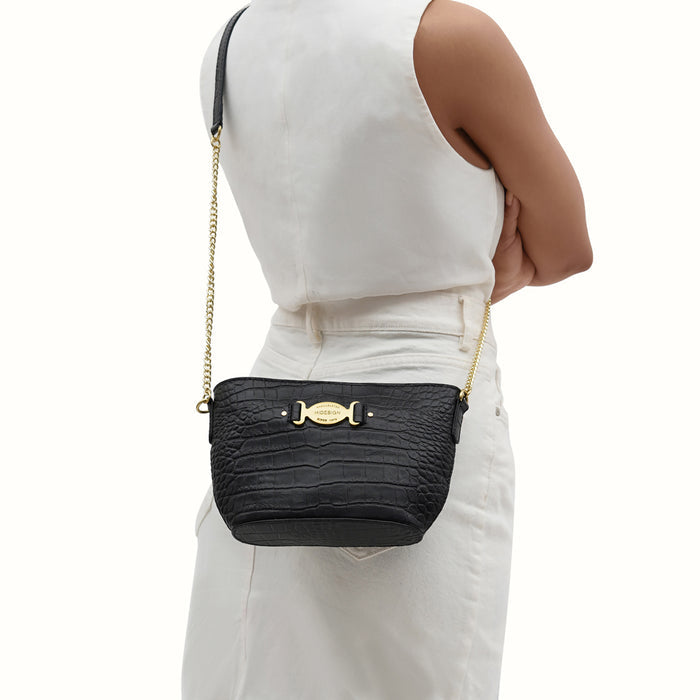 Luisa 12 Black Leather Crossbody