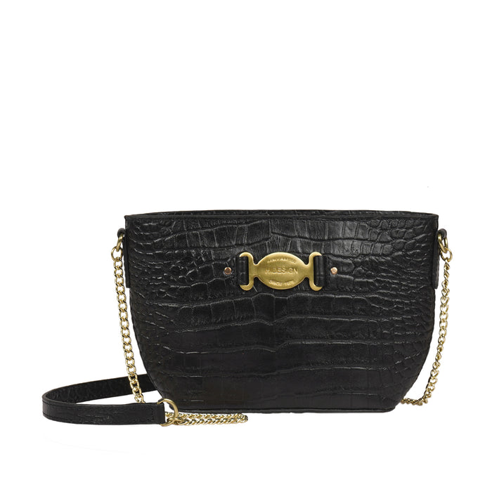Luisa 12 Black Leather Crossbody