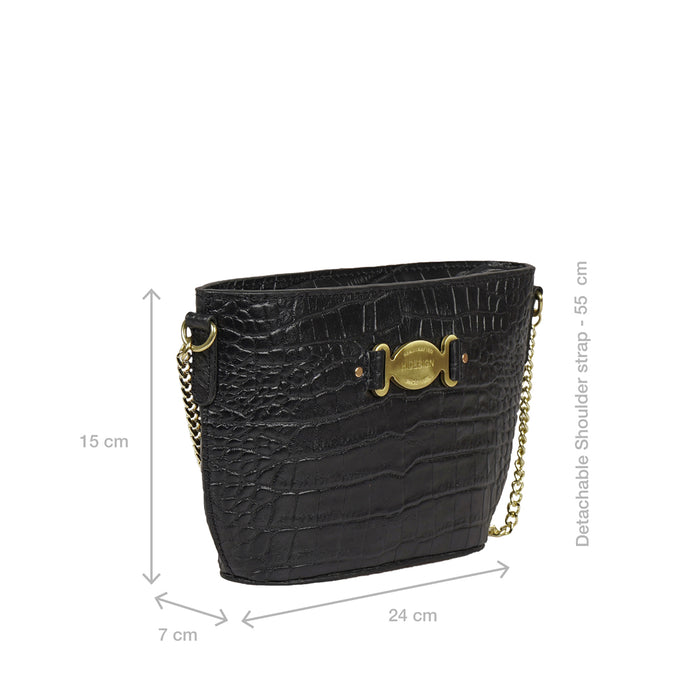 Luisa 12 Black Leather Crossbody