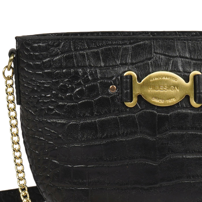 Luisa 12 Black Leather Crossbody