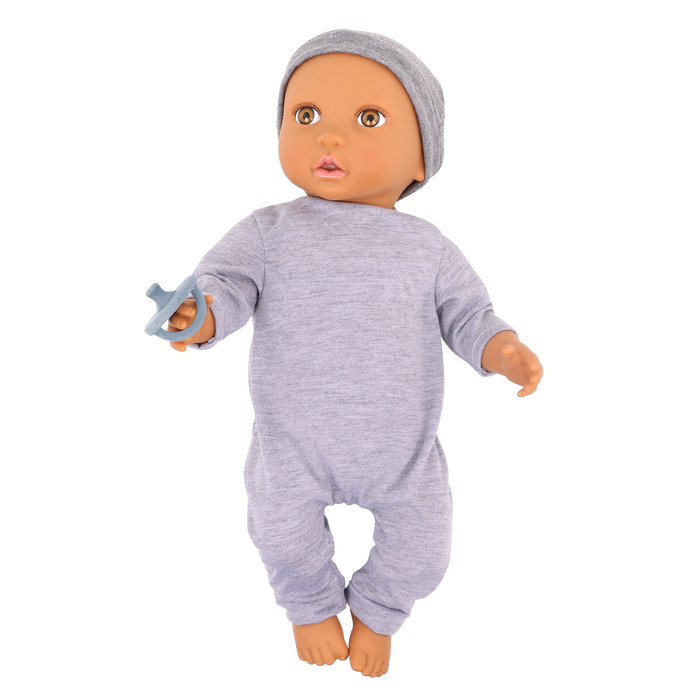 LullaBaby Boy Doll with Pacifier & Hat