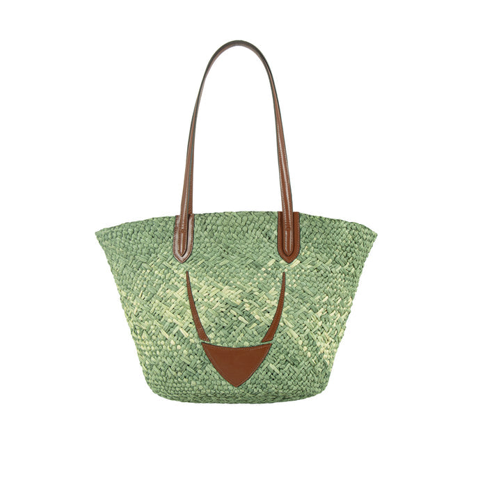 Luma Green Natural raffia Shoulder Bag