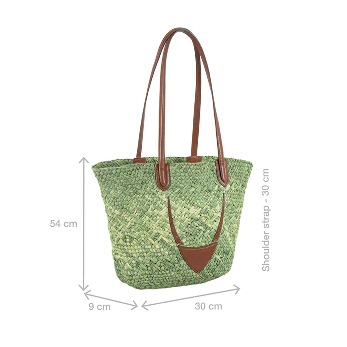 Luma Green Natural raffia Shoulder Bag