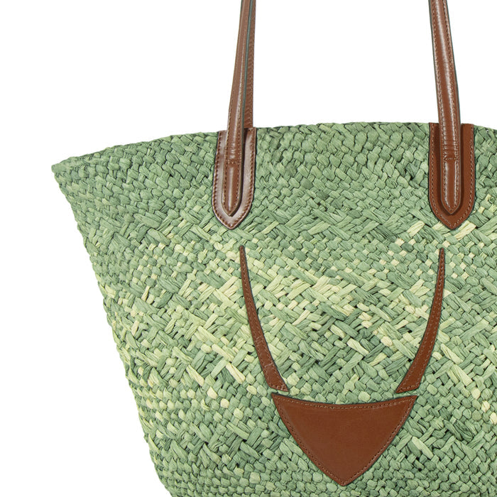 Luma Green Natural raffia Shoulder Bag