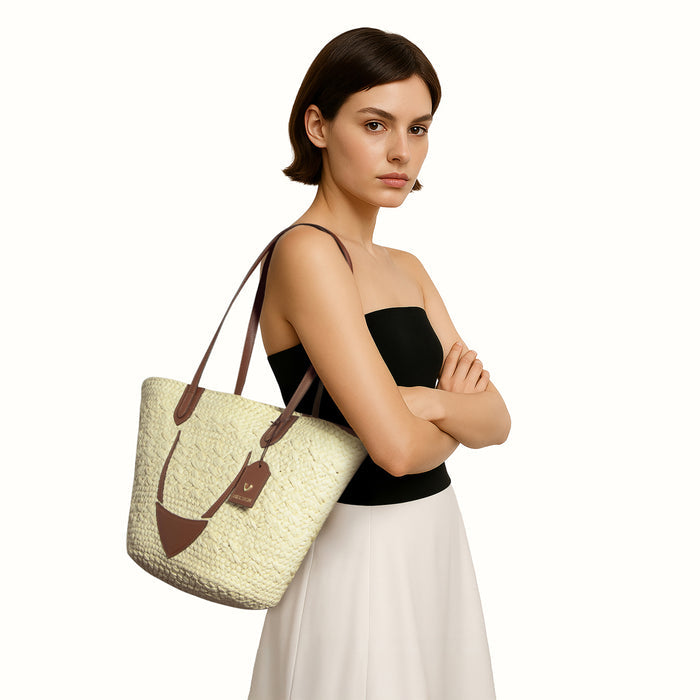Luma Tan Natural raffia Shoulder Bag