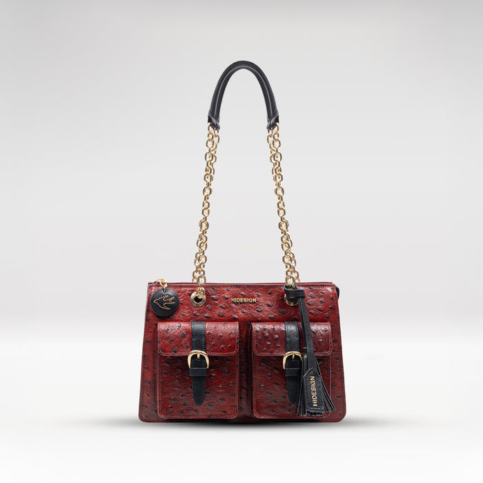 Lunara 02 Red Leather Shoulder Bag