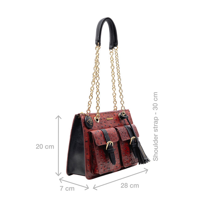 Lunara 02 Red Leather Shoulder Bag