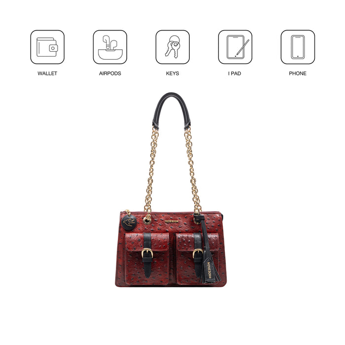 Lunara 02 Red Leather Shoulder Bag