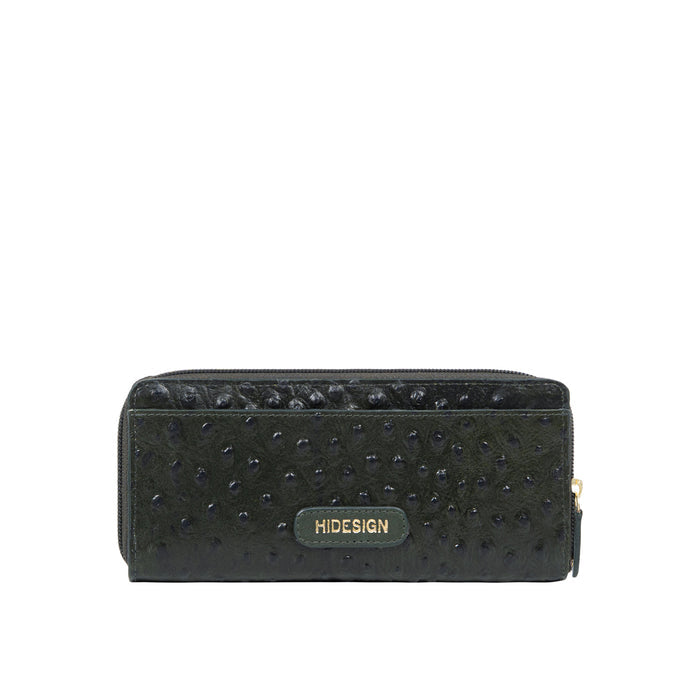 Lunara W1 Green Leather Double Zip Around Wallet
