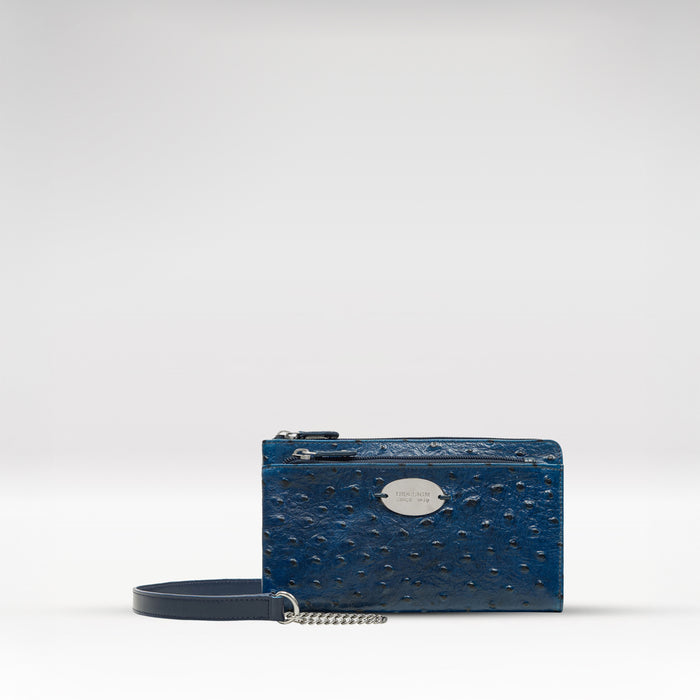 Lunara W2 Blue Leather Sling Wallet