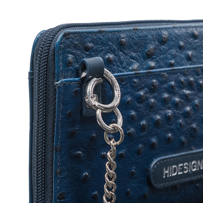 Lunara W2 Blue Leather Sling Wallet