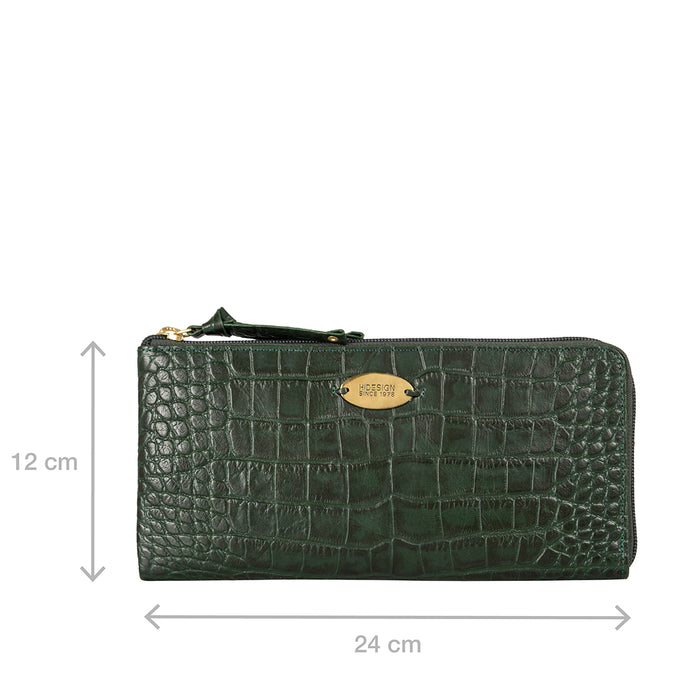 Mackenziew1 Sb Green Leather Zip Around Wallet