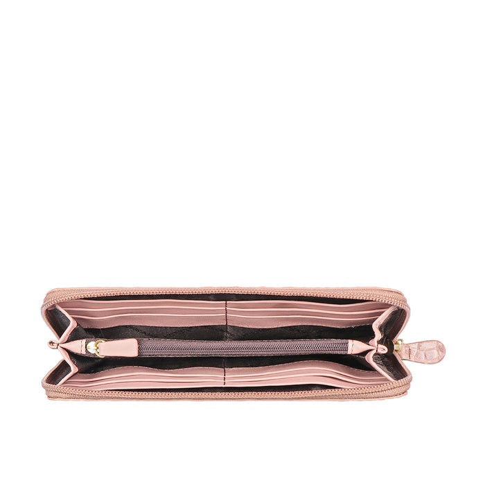 Mackenziew2 Sb Pink Leather Zip Around Wallet