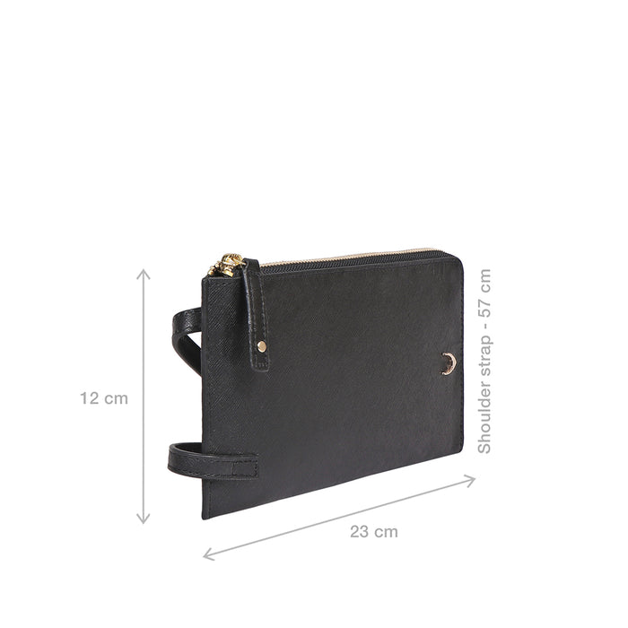 Maine W2 Black Leather Sling Wallet