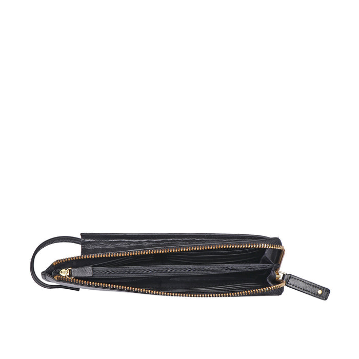 Maine W2 Black Leather Sling Wallet
