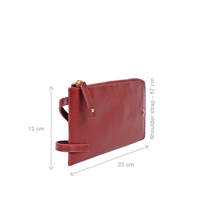 Maine W2 Red Leather Sling Wallet