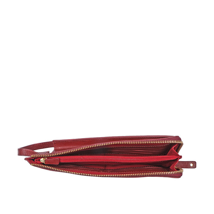 Maine W2 Red Leather Sling Wallet