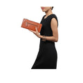Maine W3 Tan Leather Zip Around Wallet