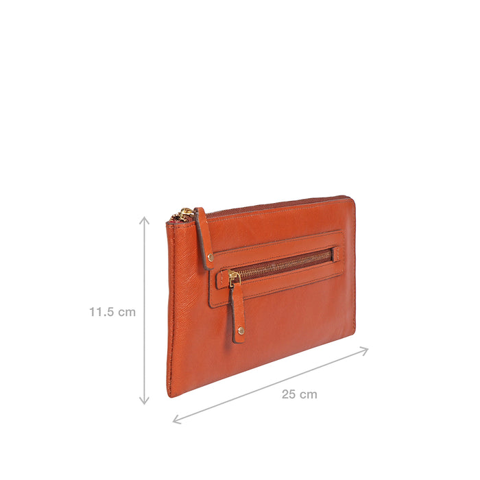 Maine W3 Tan Leather Zip Around Wallet
