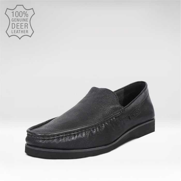 Malbec Men's Black Leather Slip On