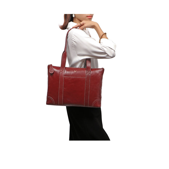 Malina 02 Red Leather Tote Bag