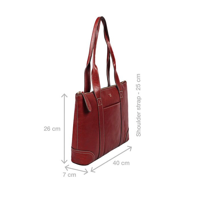 Malina 02 Red Leather Tote Bag